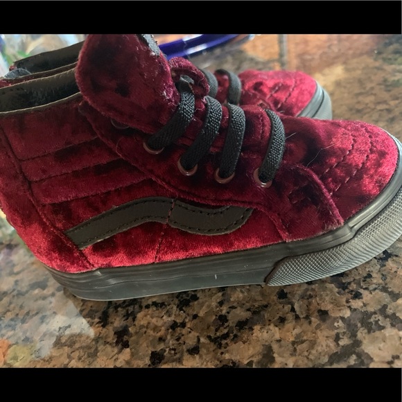 red velvet vans high tops